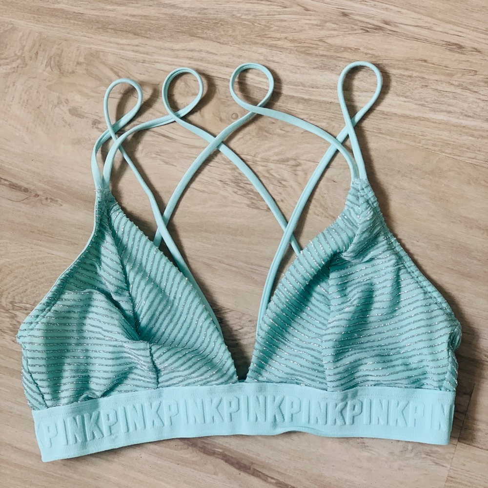 Pink Victoria Secret  Glitter Triangle Bralette